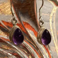 گوشواره نقره قدیمی با سنگ آماتیس|جواهرات|تهران, آرژانتین|دیوار