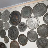 ۲۴  عدد  سینی مسی قدیمی