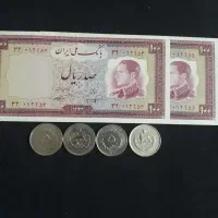 اسکنا سهای نو بانکی شاهی و جمهوری وسکه نقره|کلکسیون سکه، تمبر، اسکناس|قزوین, |دیوار