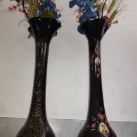 گلدان  شیشه ای|گل مصنوعی|کلاله, |دیوار