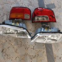 یک جفت چراغ جلو پژو پارس و چراغ خطر عقب پراید