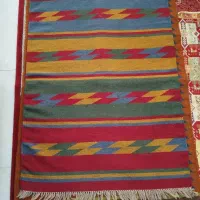 دوعدد گلیم فرش یک در یکنیم دست بافت زیبا|گلیم، جاجیم، گبه|شیراز, جوادیه|دیوار