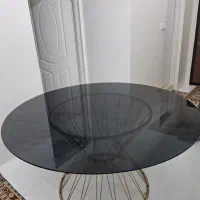 میز تک شیشه ایی استیل