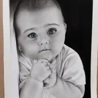 طراحی چهره سیاه قلم( ولنتاین)