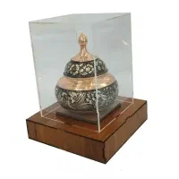 پک هدیه قندان مس آب نقره کاری شده