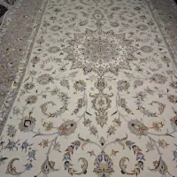 یک جفت فرش کرک چله ابریشم یک جفت فرش یزد نو
