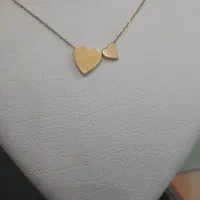 گردنبند ۲ قلب با زنجیر