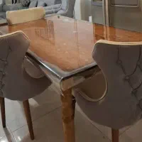 میز ناهارخوری خوری چوبی6نفره  پولیستر