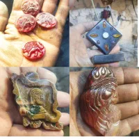 گوهرتراشی پیکرتراشی عقیق راف گردنبند مجسمه تندیس