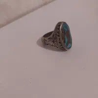 انگشتر نقره مردانه نگین فیروزه اصل