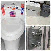 بمب تخفیف/پکیج کامل توالت فرنگی+روشویی+ست شیرآلات