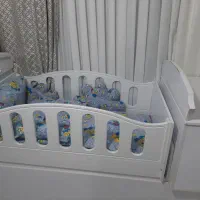 سرویس خواب وکمدلباس بچه تخت 4کاره روتختی وکیسه خاب|تخت و سرویس خواب|مشهد, رده|دیوار