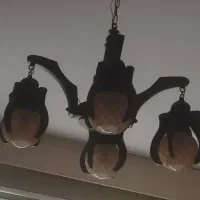 لوستر چهار شاخه چوبی