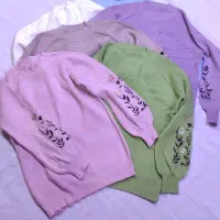 بلوز بافت آستین گلدوزی