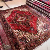 ۶متری دستبافت هریس لاکی گوشتدار قرمز مخملی