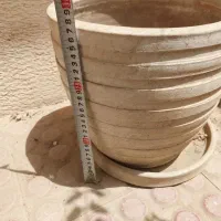 گلدون سفالی با زیر گلدونی سفالی