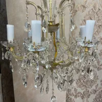 سه عدد لوستر سالم 6 شعله 6 شاخه کریستالی