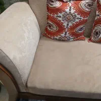 مبل سه نفره چوب گردو پارچه ترک|مبلمان خانگی و میز عسلی|تهران, تهرانپارس شرقی|دیوار