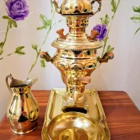 سماور برنجی فسقلی ذغالی قابل استفاده نو نو