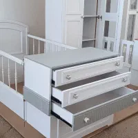 تخت و کمد نینی سرا مدل طوسی و سفید ۳ جشنواره یلدای