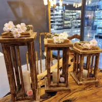 استند جا شمعی چوبی