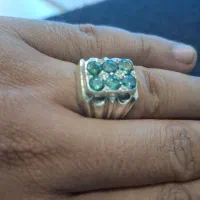 انگشتر موزونایت شش سنگ پایه سجادی