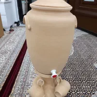 کوزه سفالی با دو عدد لیوان