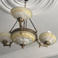 دو عدد لوستر سه شاخه برنز