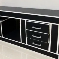 زیر تلویزیونی مشکی رنگ، جنس MDF
