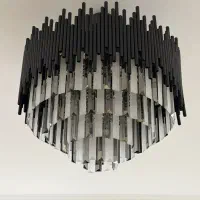 ۲ عدد لوستر فلزی کریستالی سایز ۵۰