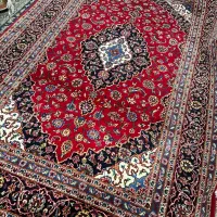 فرش ۶ متری دستبافت کاشان لاکی قطبی کاشان در حد نو