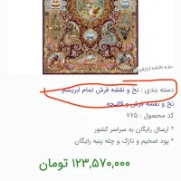 فرش نفیس تمام ابریشم دستباف زرع و نیم فقط نقد|فرش|کاشان, شهدا|دیوار