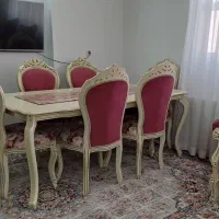 مبل 9 نفره + میز غذاخوری 6 نفره + بوفه|مبلمان خانگی و میز عسلی|قم, پردیسان|دیوار