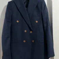 کت شلوار دبل برست سورمه ای اکسون