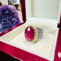 انگشتر فوق لوکس سنگ یاقوت سرخ اصیل معدنی موزامبیک