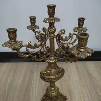 آینه شمعدان برنز اصل قلمکاری زرشکی