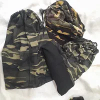 اسکارف زمستانی طرح چریکی بند دار کلاه