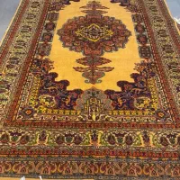 فرش دستباف (بساک) جفت ۶ م کف ساده لیمویی|فرش|مشکین‌دشت, |دیوار