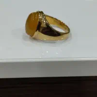 انگشتر رنگ ثابت طلایی (استیل) نگین شرف الشمس