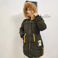 کاپشن دخترانه سبز زیتونی