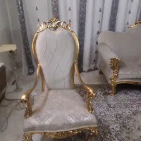 مبل استیل ۱۱ نفره  چوب راش ورق طلا