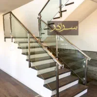 درب ضد سرقت ،نرده شیشه ای، لمینت نرده استیل کدk020