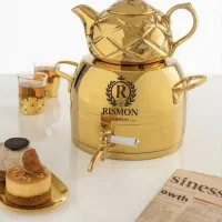 کتری وقوری استیل وطلایی|قوری، کتری، قهوهساز دستی|قم, علی آباد سعدگان|دیوار