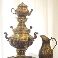 سماور زغالی برنج نو