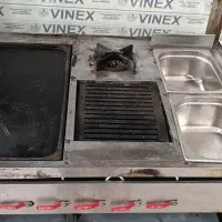 گاز فر ساندویچی سرخ کن اجاق گاز خطی 5 کاره صنعتی|کافی‌شاپ و رستوران|نسیم‌شهر, |دیوار