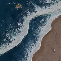 تابلو برجسته تکسچر موج دریا