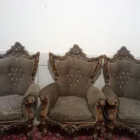 مبل استیل سلطنتی 9نفره با سه تا میز