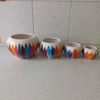 گلدان سفالی هفت رنگ