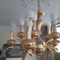 فروش فوری لوستر آب طلا رنگ ثابت و چراغ های لوکس|لوستر و چراغ آویز|پیربازار, |دیوار