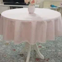 رومیزی گرد کتان صورتی|پرده، رانر، رومیزی|تهران, امام زاده عبدالله|دیوار